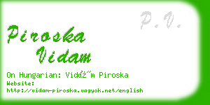 piroska vidam business card